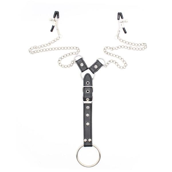 OHMAMA FETISH - NIPPLE Clamps WITH CHAINS AND PENIS RING 8
